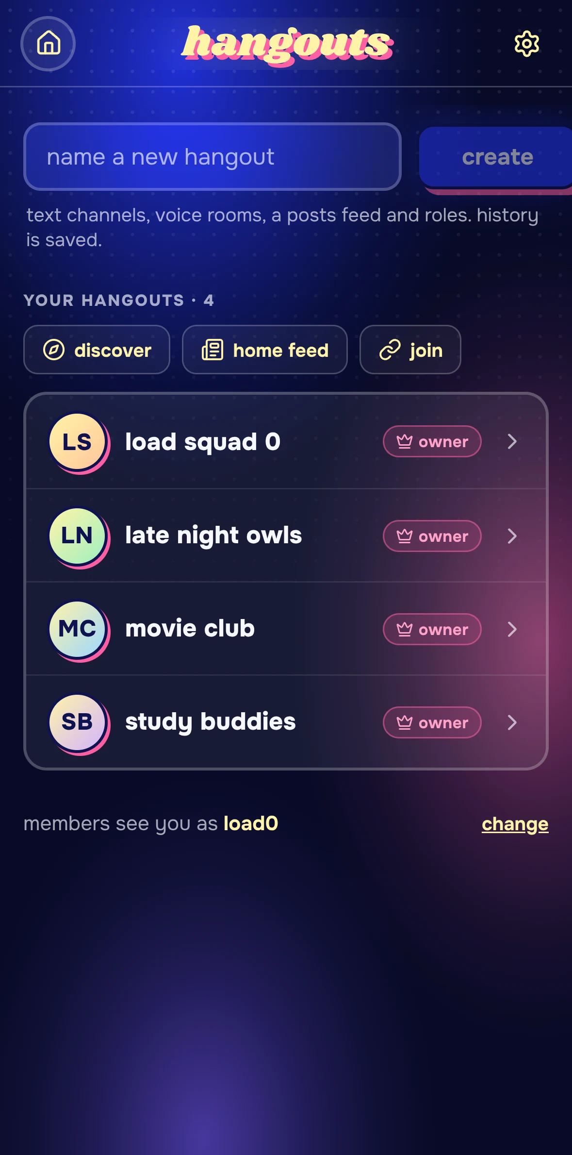 your hangouts list